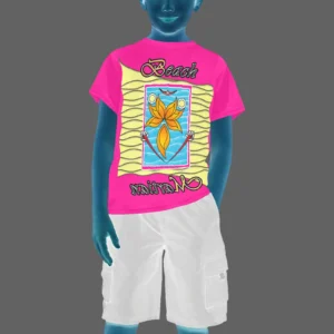 Teens boys' crew neck T-shirt pink 255020147 Beach Martian (USA)