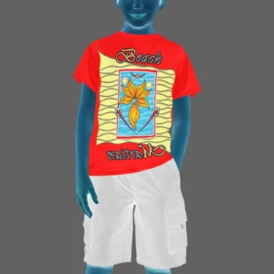 Teens boys' crew neck T-shirt red 255000000 Beach Martian (USA)