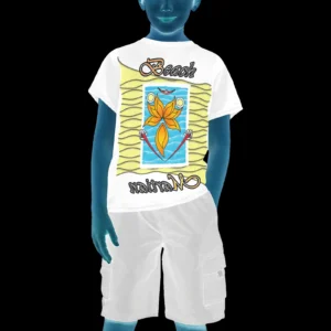 Teens boys' crew neck T-shirt white 255255255 Beach Martian (USA)