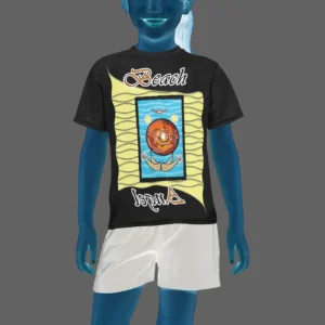 Teens girls' crew neck T-shirt black 000000000 Beach Angel (USA)