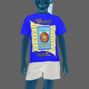 Teens girls' crew neck T-shirt blue 000000255 Beach Angel (USA)