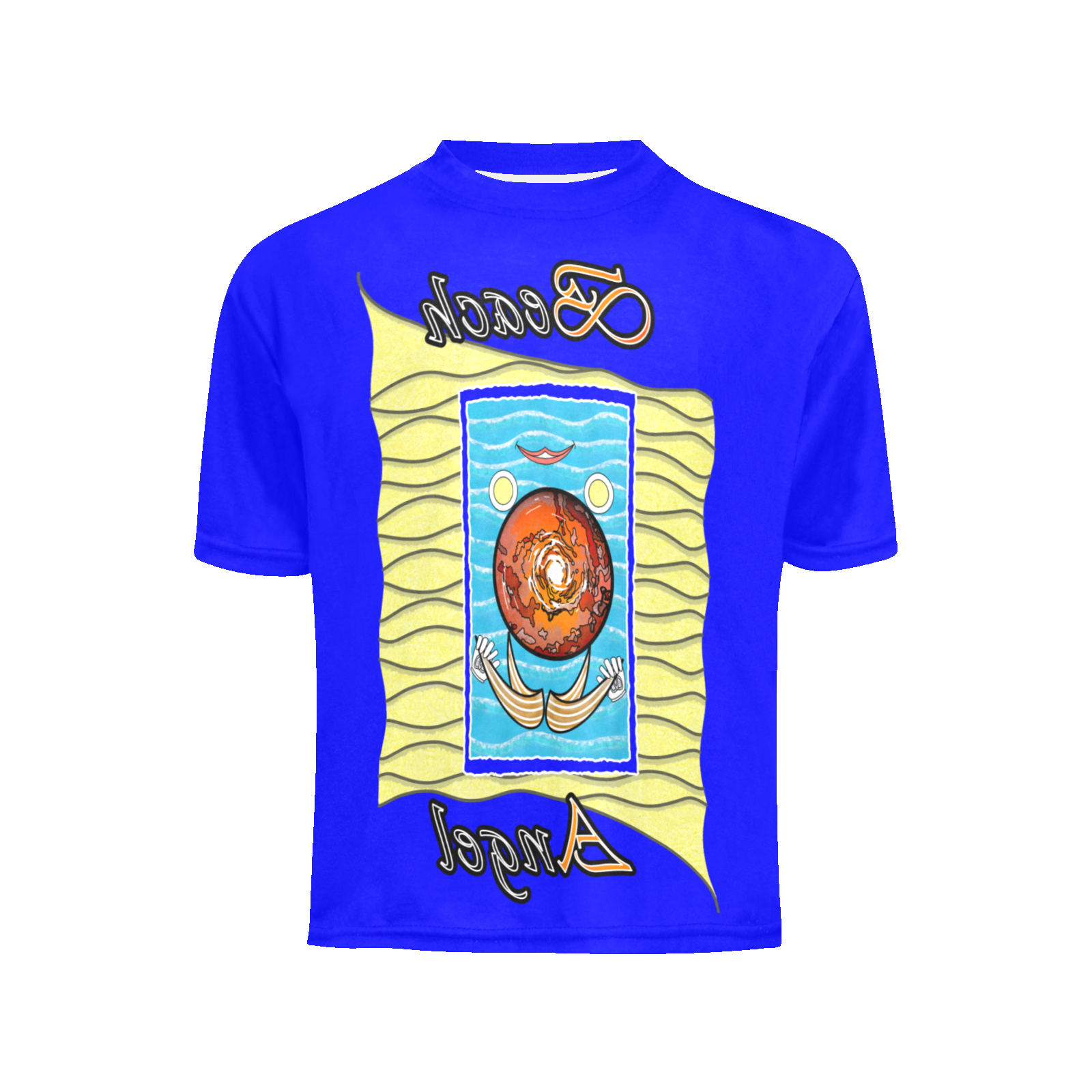 Teens girls' crew neck T-shirt blue 000000255 Beach Angel - Image 3