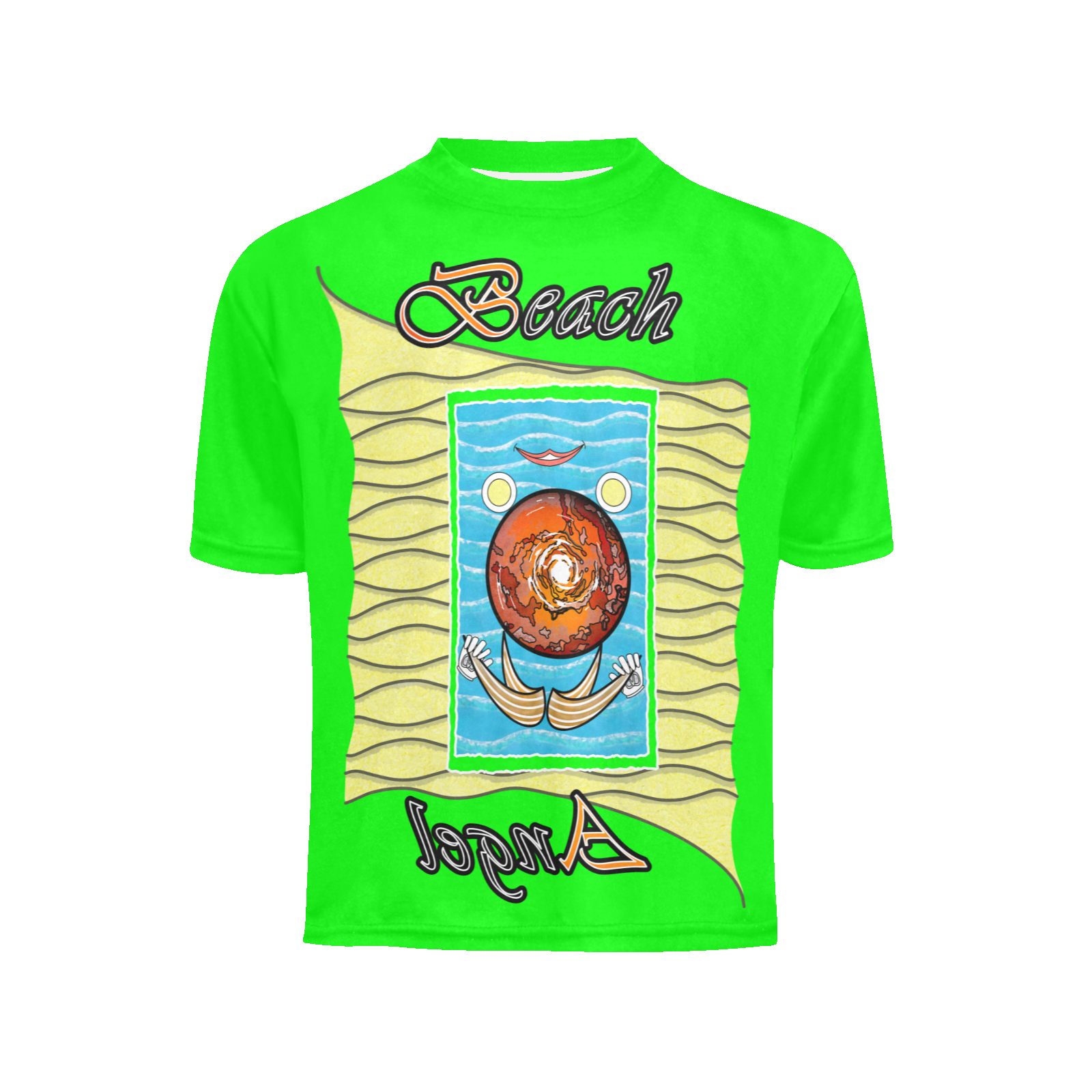 Teens girls' crew neck T-shirt green 000255000 Beach Angel (USA) - Image 3