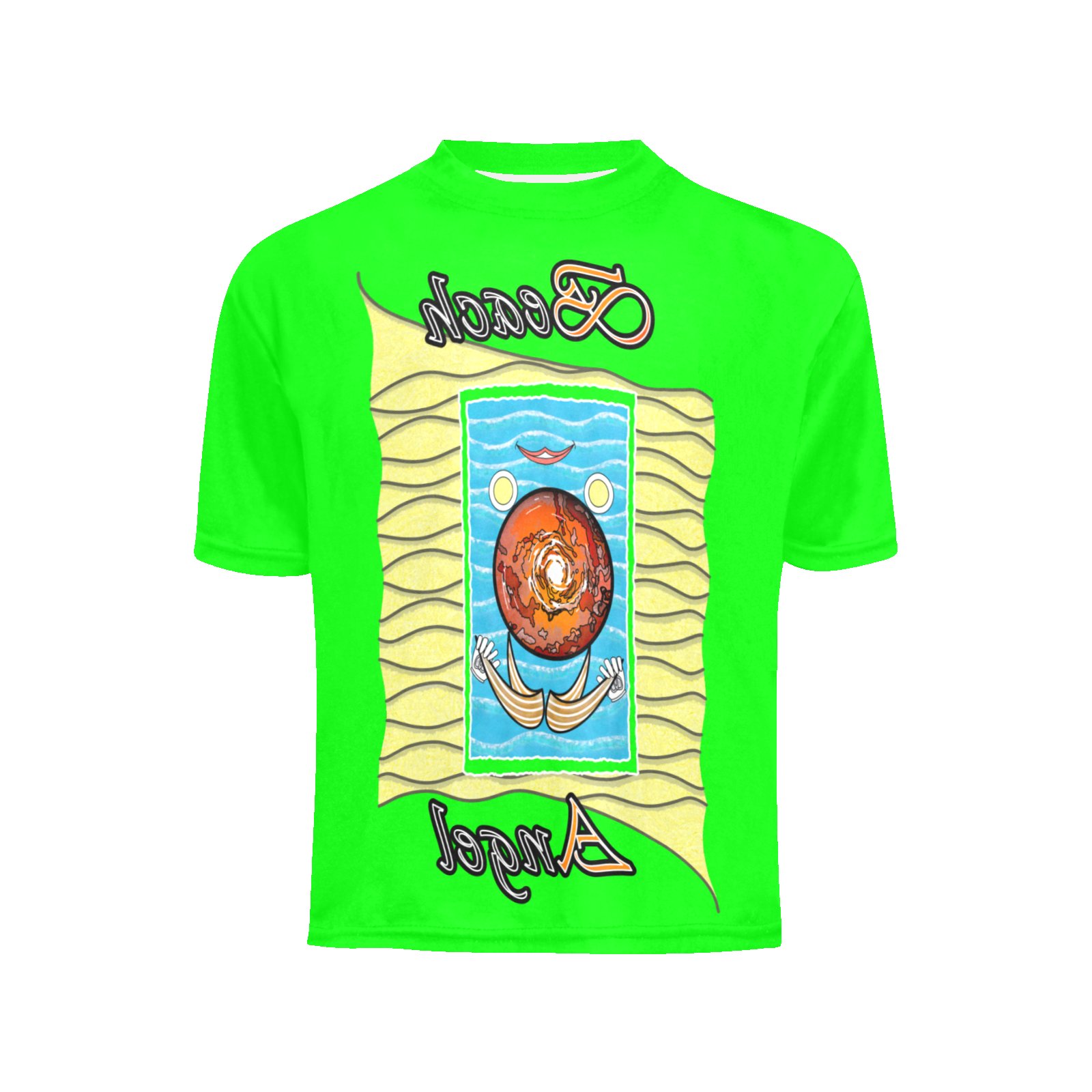 Teens girls' crew neck T-shirt green 000255000 Beach Angel - Image 3