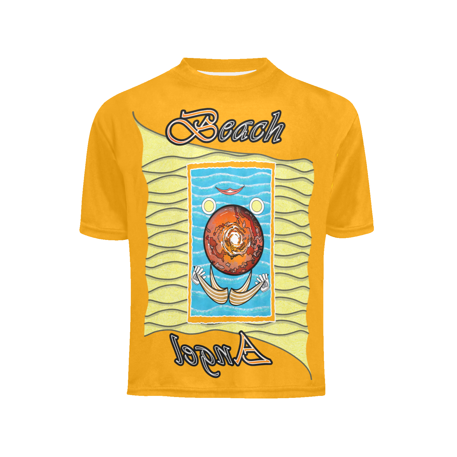 Teens girls' crew neck T-shirt orange 255165000 Beach Angel (USA) - Image 3