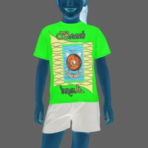 Teens girls' crew neck T-shirt green 000255000 Beach Angel (USA)