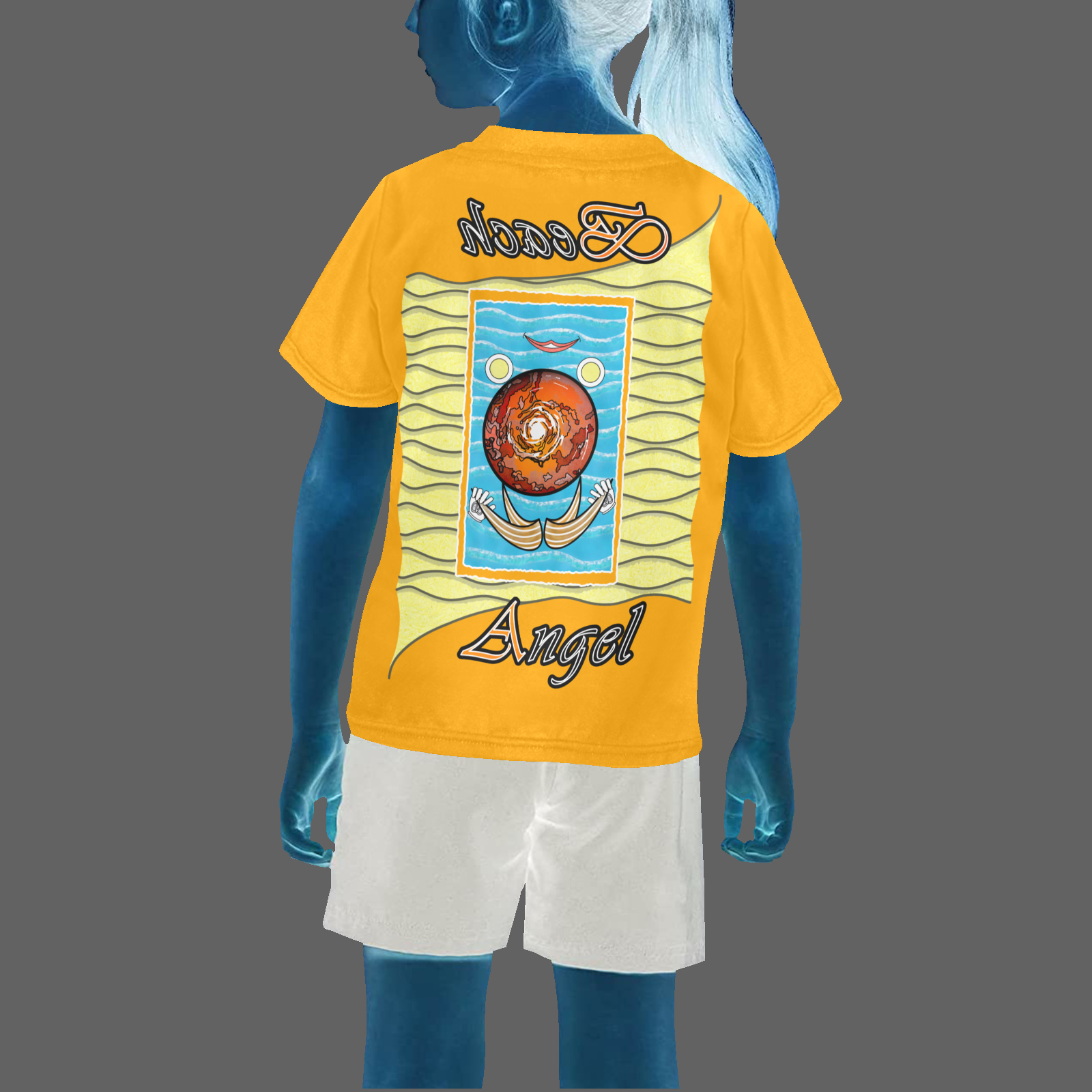 Teens girls' crew neck T-shirt orange 255165000 Beach Angel (USA) - Image 2