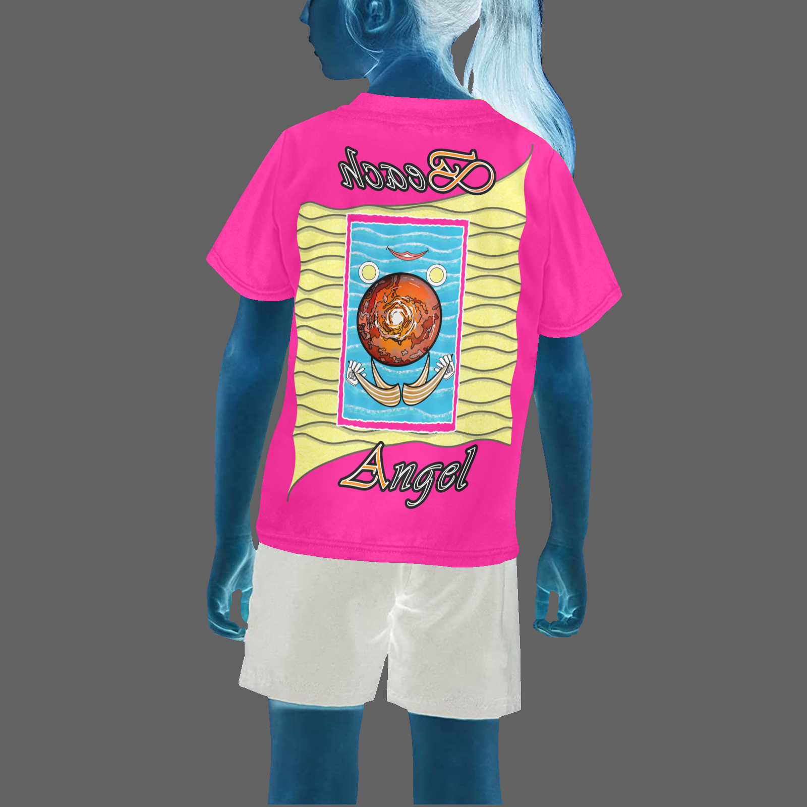 Teens girls' crew neck T-shirt pink 255020147 Beach Angel (USA) - Image 2