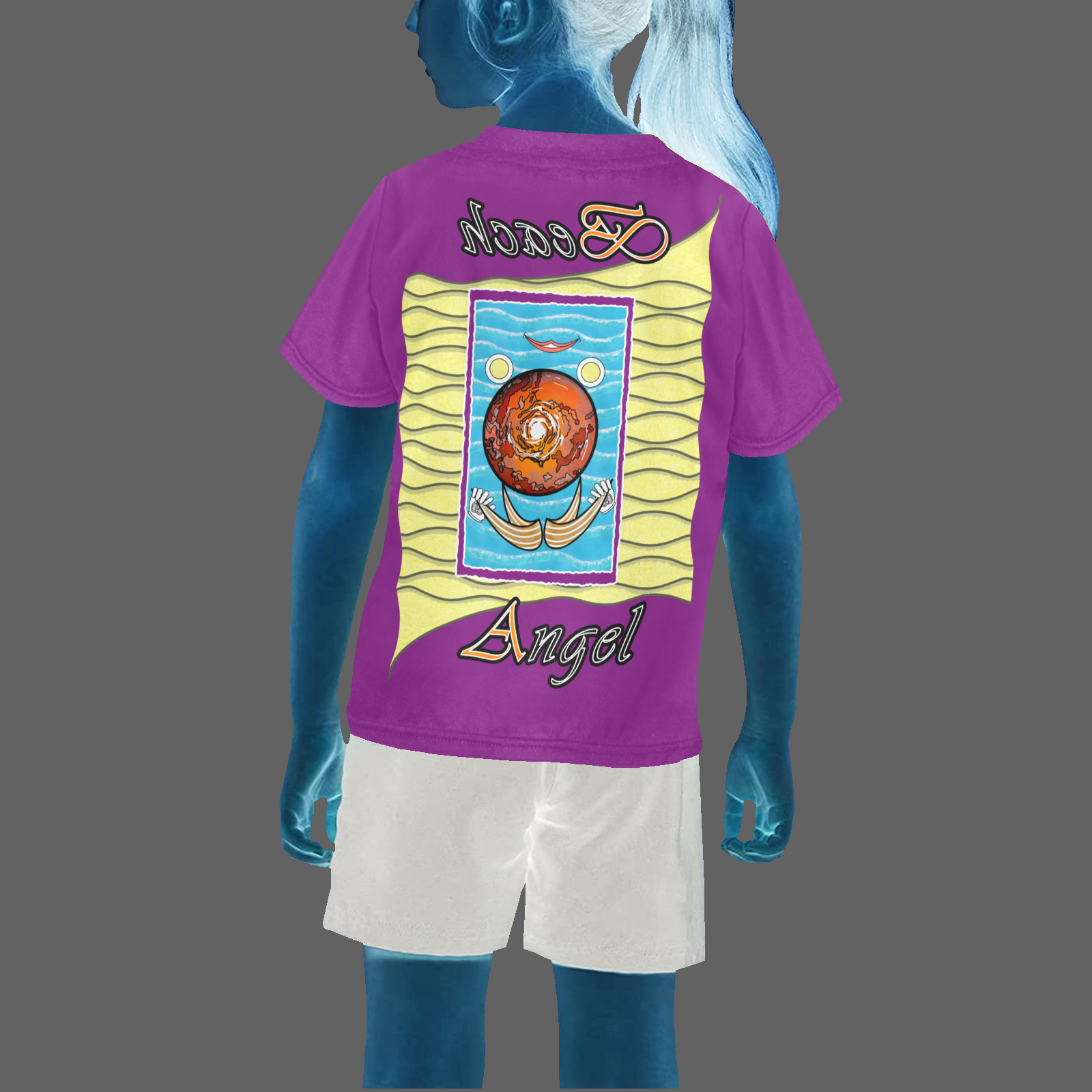 Teens girls' crew neck T-shirt purple 128000128 Beach Angel (USA) - Image 2