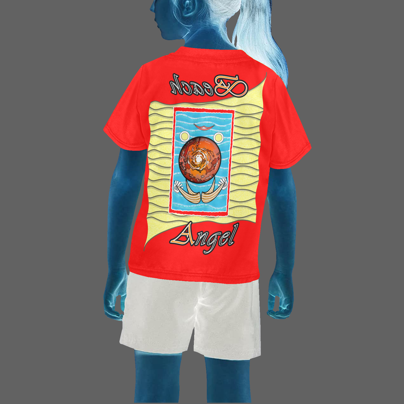 Teens girls' crew neck T-shirt red 255000000 Beach Angel (USA) - Image 2