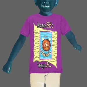 Teens girls' crew neck T-shirt purple 128000128 Beach Angel