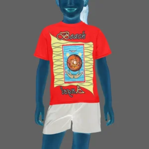 Teens girls' crew neck T-shirt red 255000000 Beach Angel (USA)