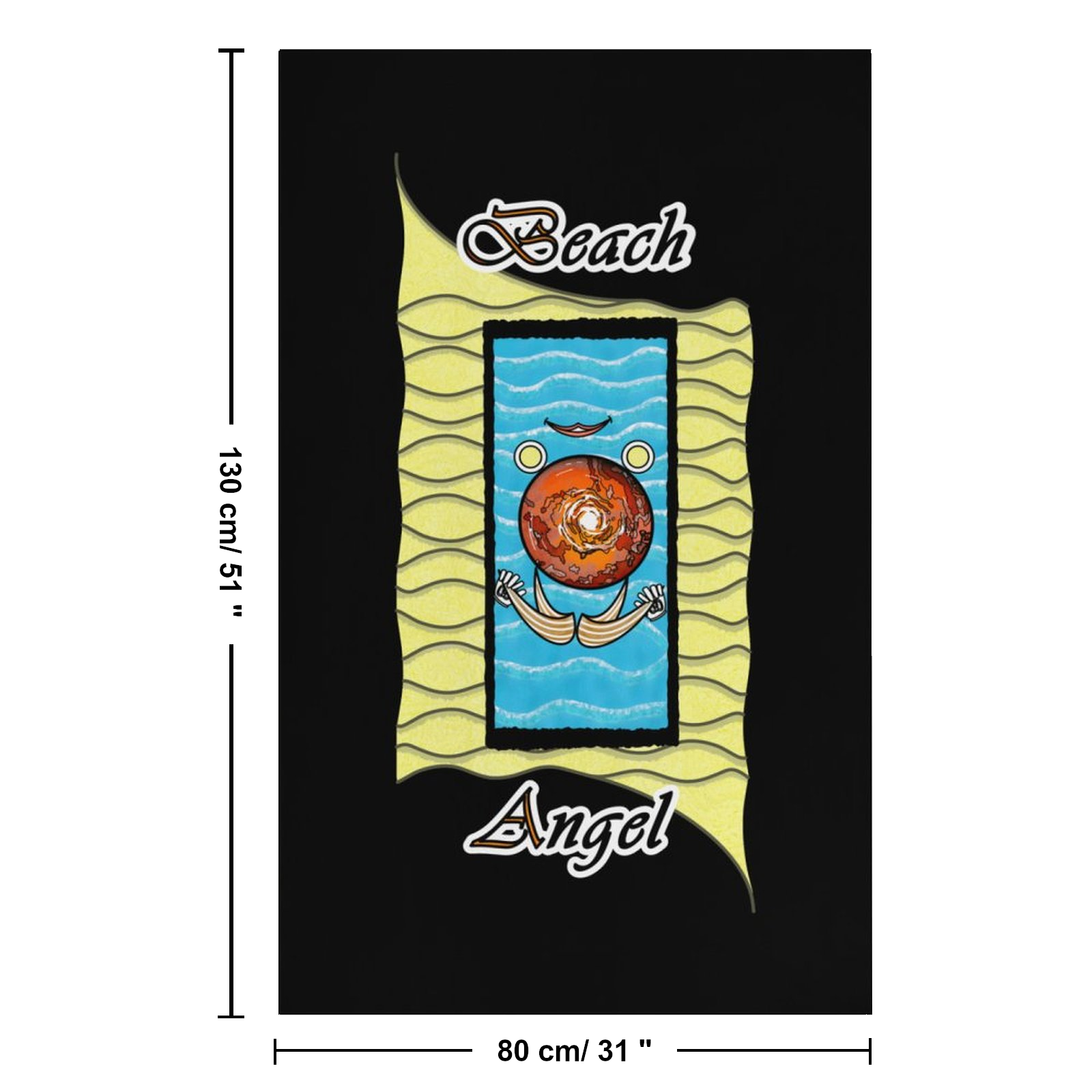 Beach Towel 130x80cm black 000000000 Beach Angel - Image 3
