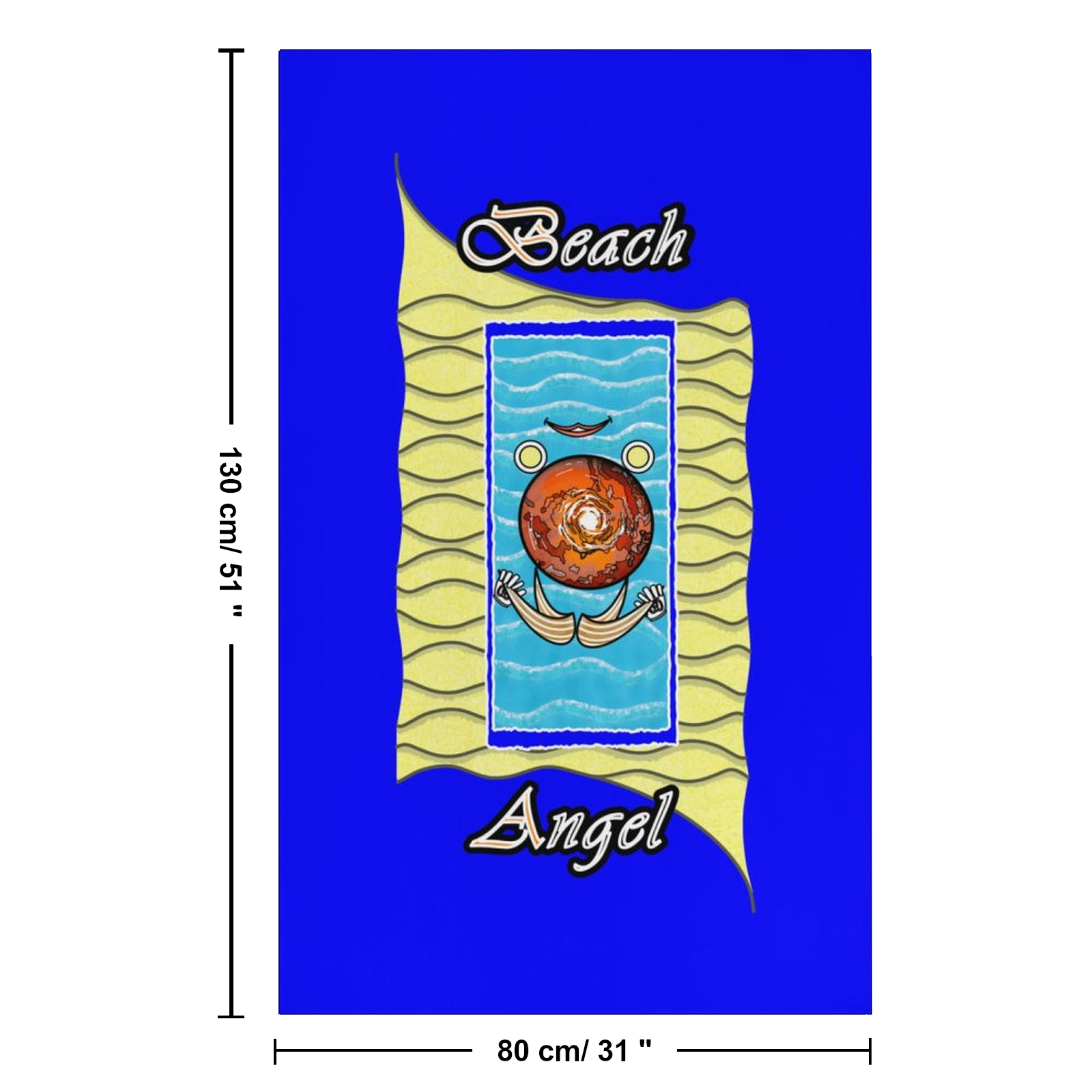 Beach Towel 130x80cm blue 000000255 Beach Angel - Image 3