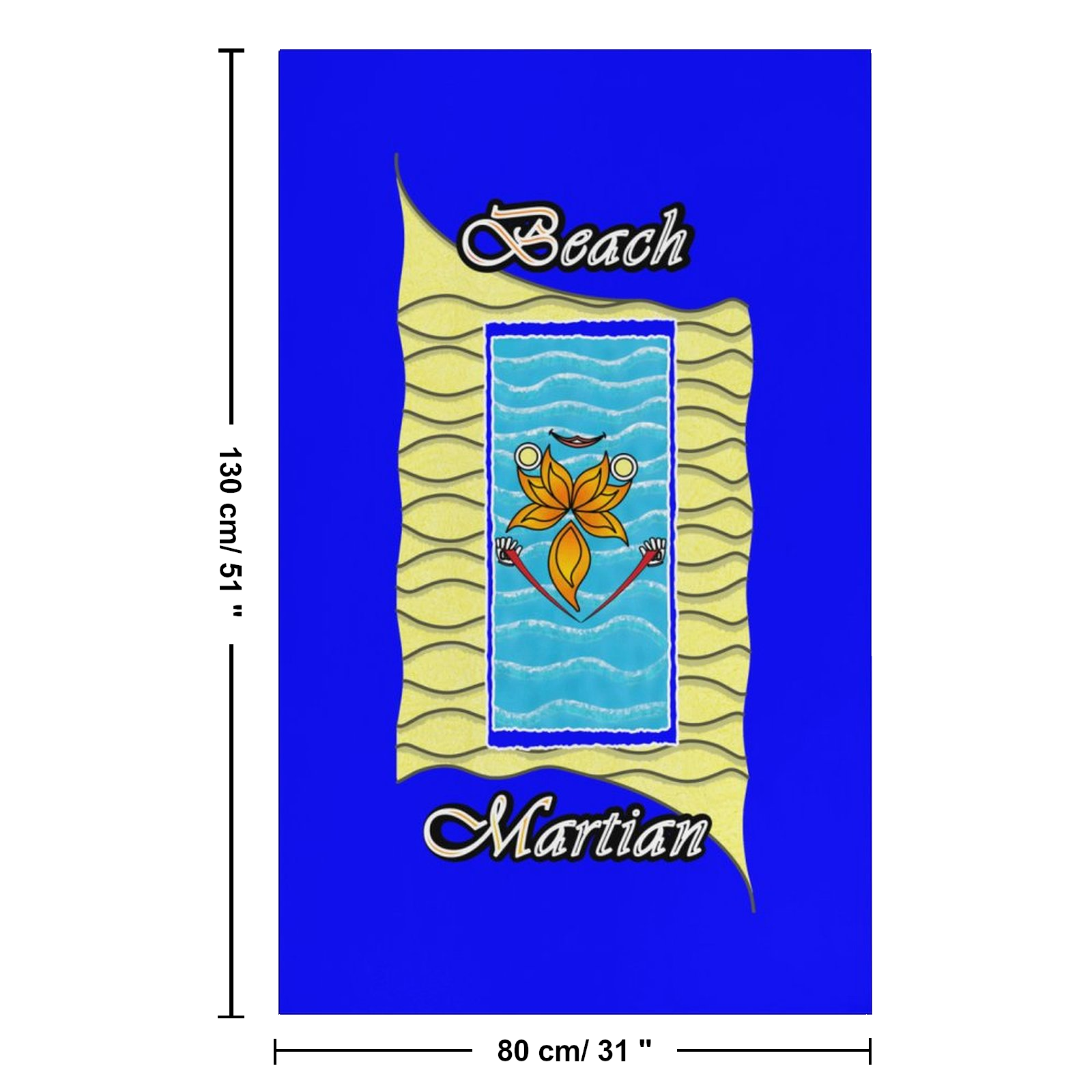 Beach Towel 130x80cm blue 000000255 Beach Martian - Image 3