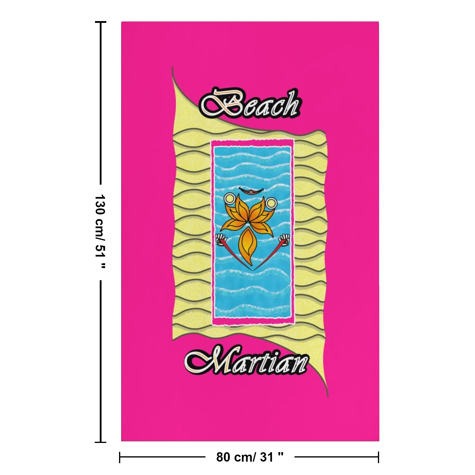 Beach Towel 130x80cm pink 255020147 Beach Martian - Image 3