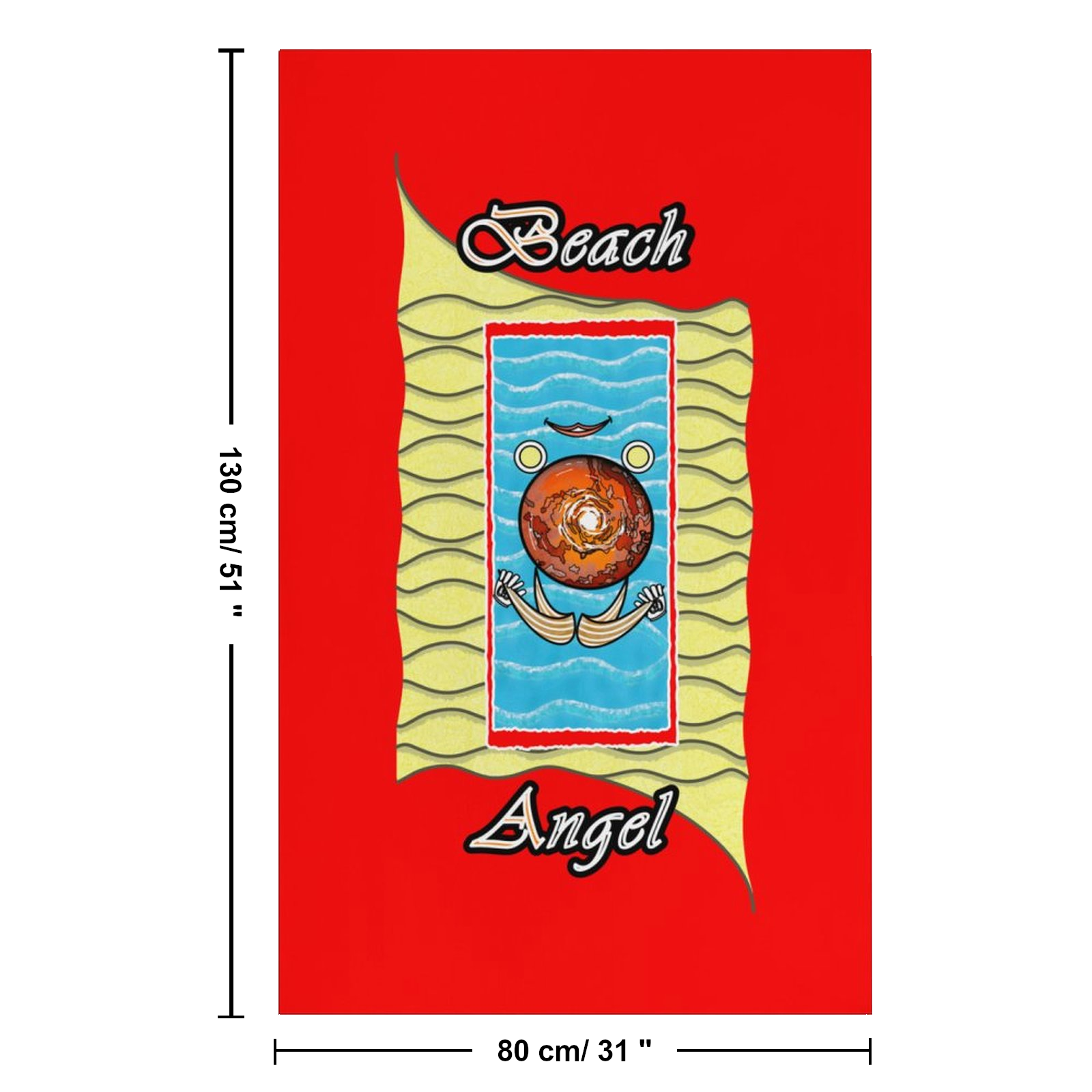 Beach Towel 130x80cm red 255000000 Beach Angel - Image 3