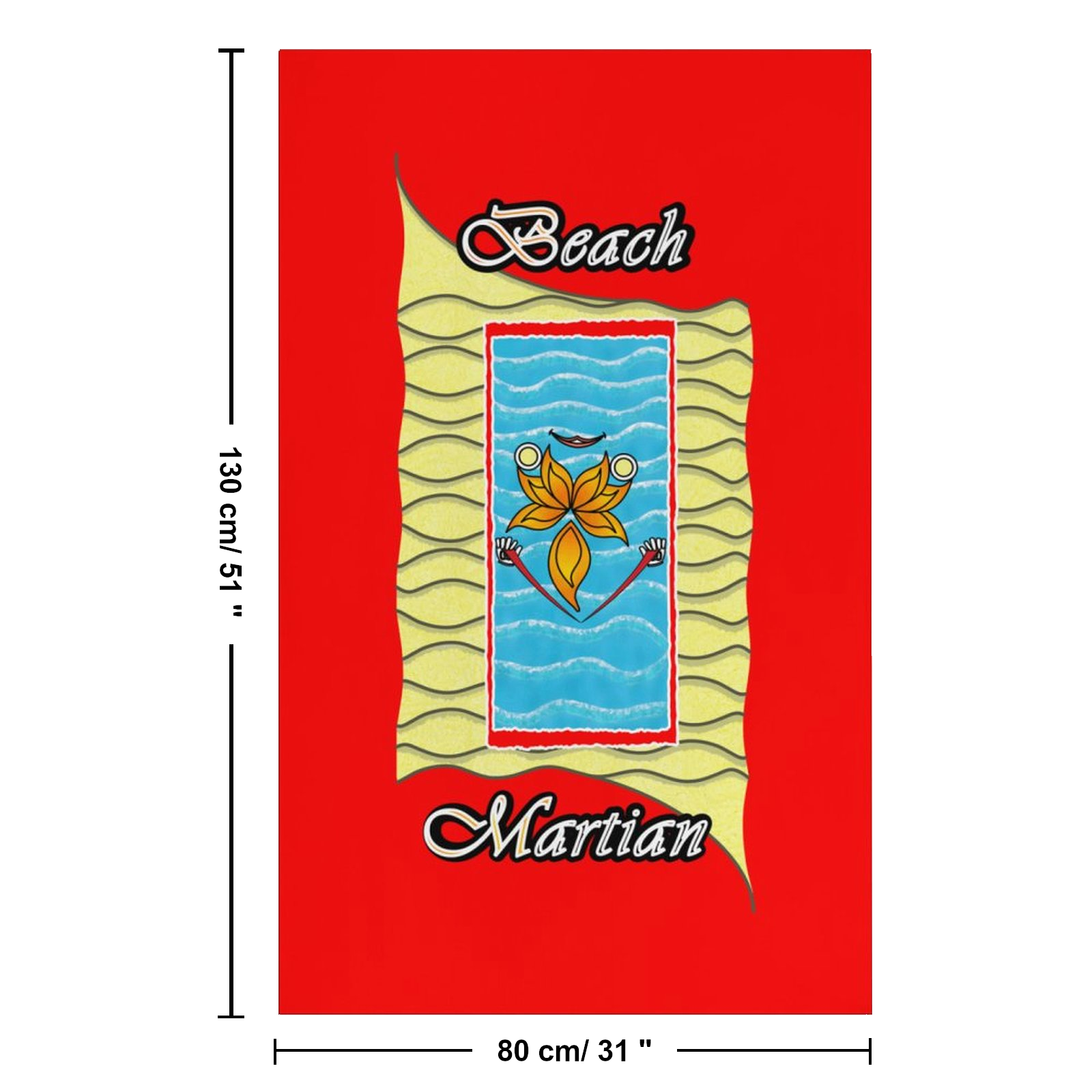 Beach Towel 130x80cm red 255000000 Beach Martian - Image 3