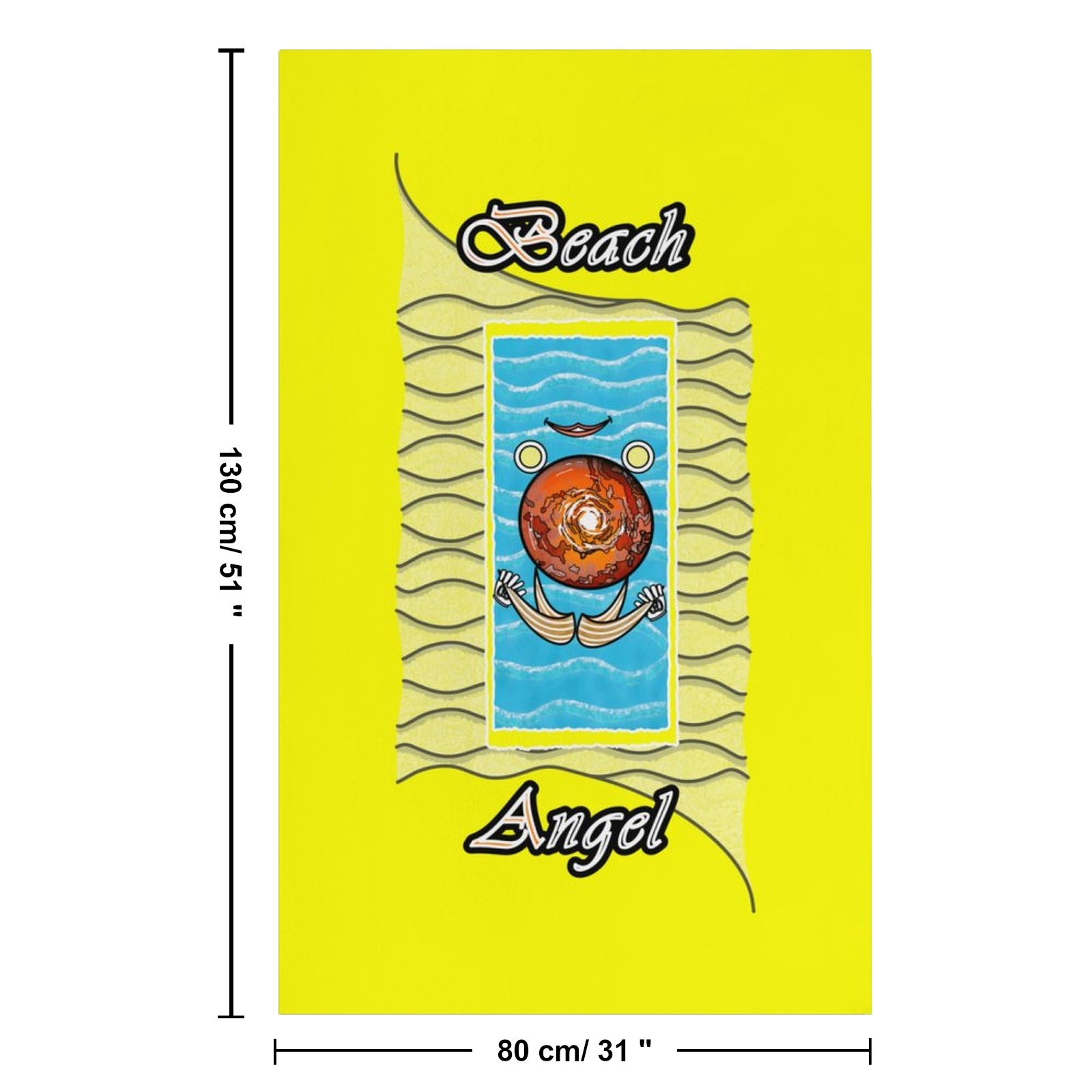 Beach Towel 130x80cm yellow 255255000 Beach Angel - Image 3