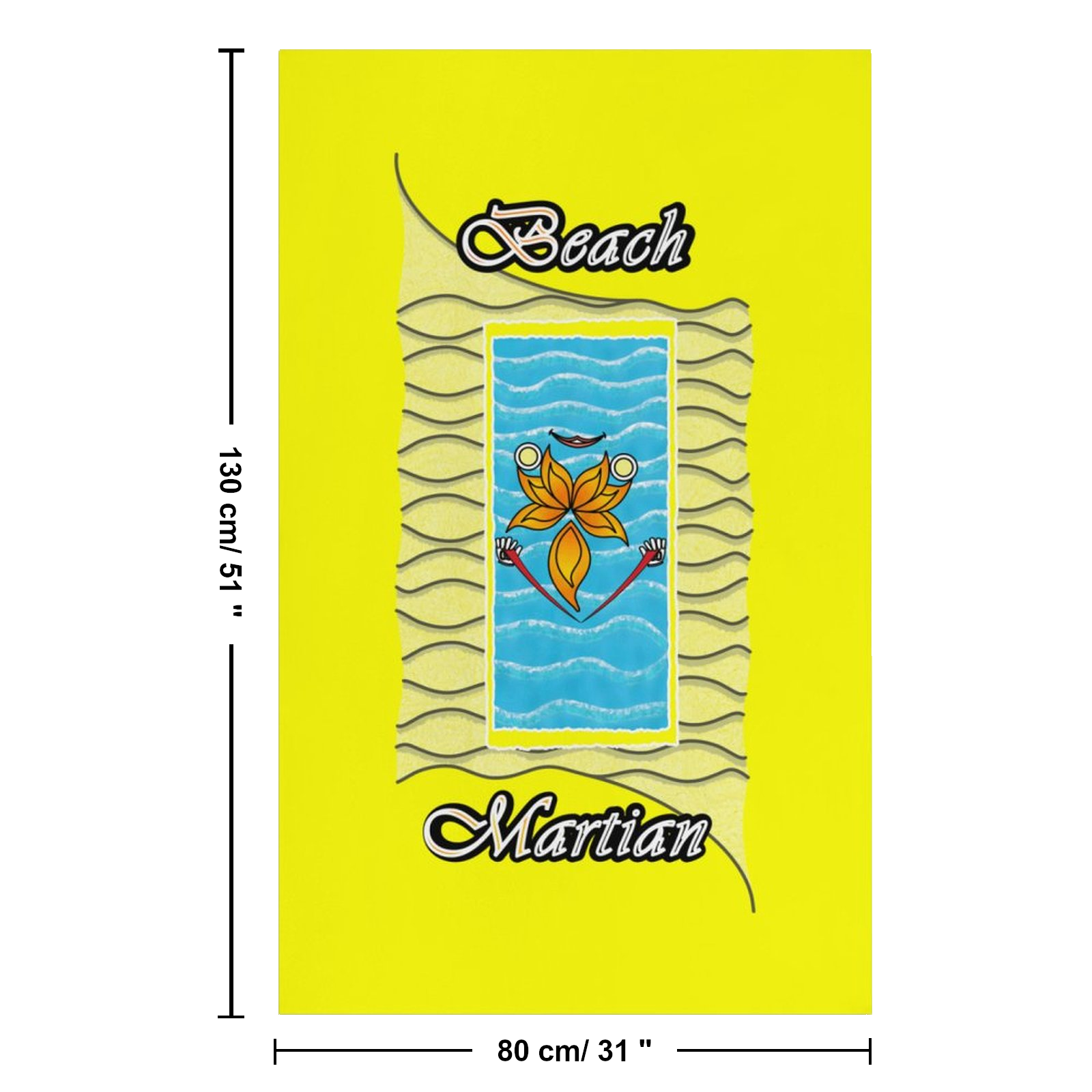 Beach Towel 130x80cm yellow 255255000 Beach Martian - Image 3