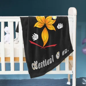 Baby Blanket 30x40 black 000000000 Hello Martian