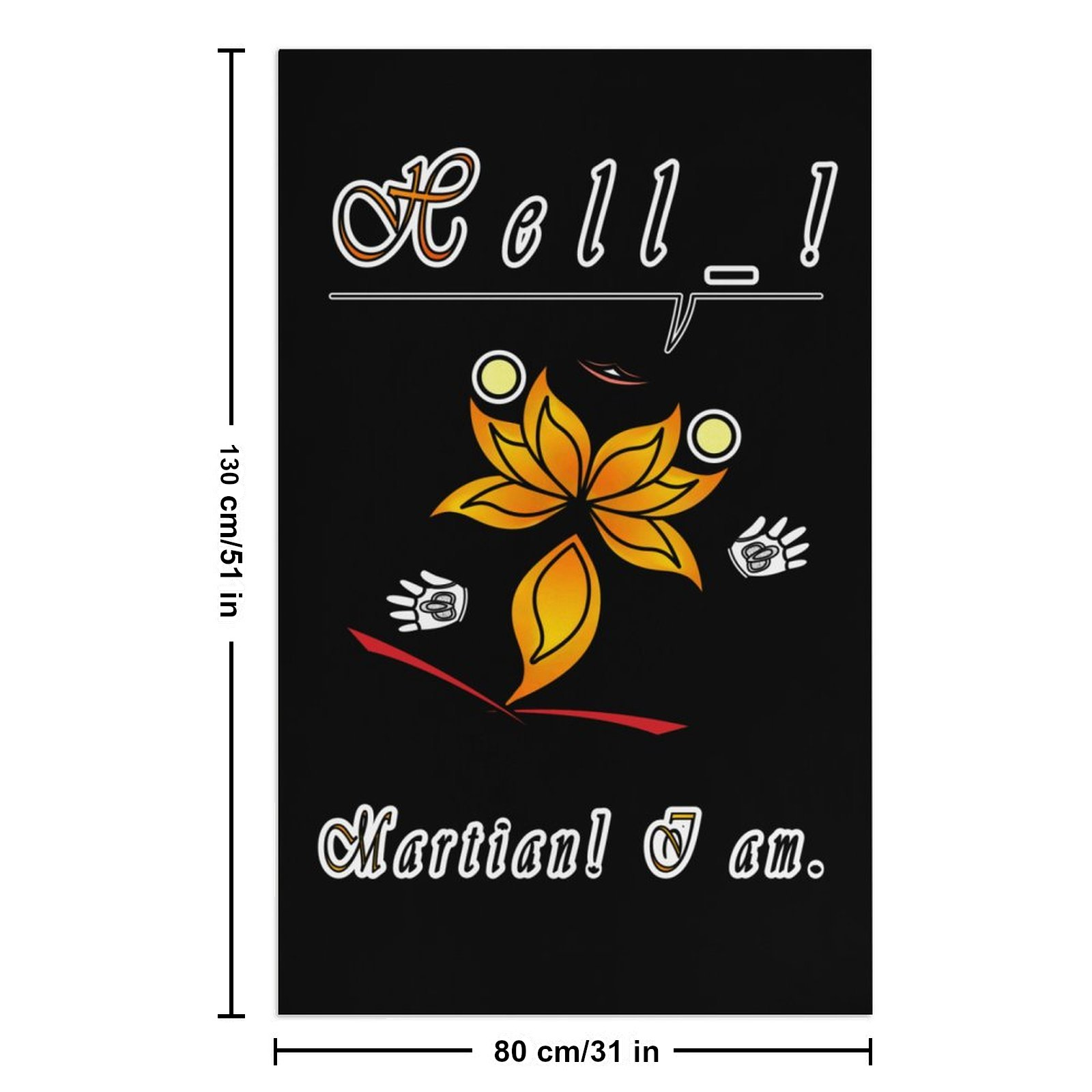 Beach Towel 130x80cm black 000000000 Hello Martian - Image 3