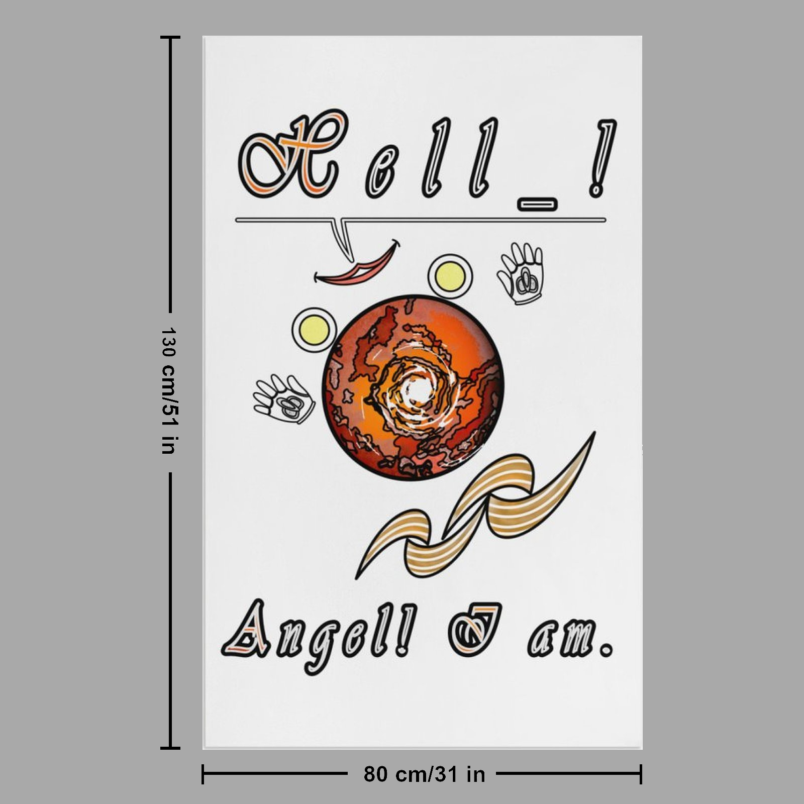 Beach Towel 130x80cm white 255255255 Hello Angel - Image 3