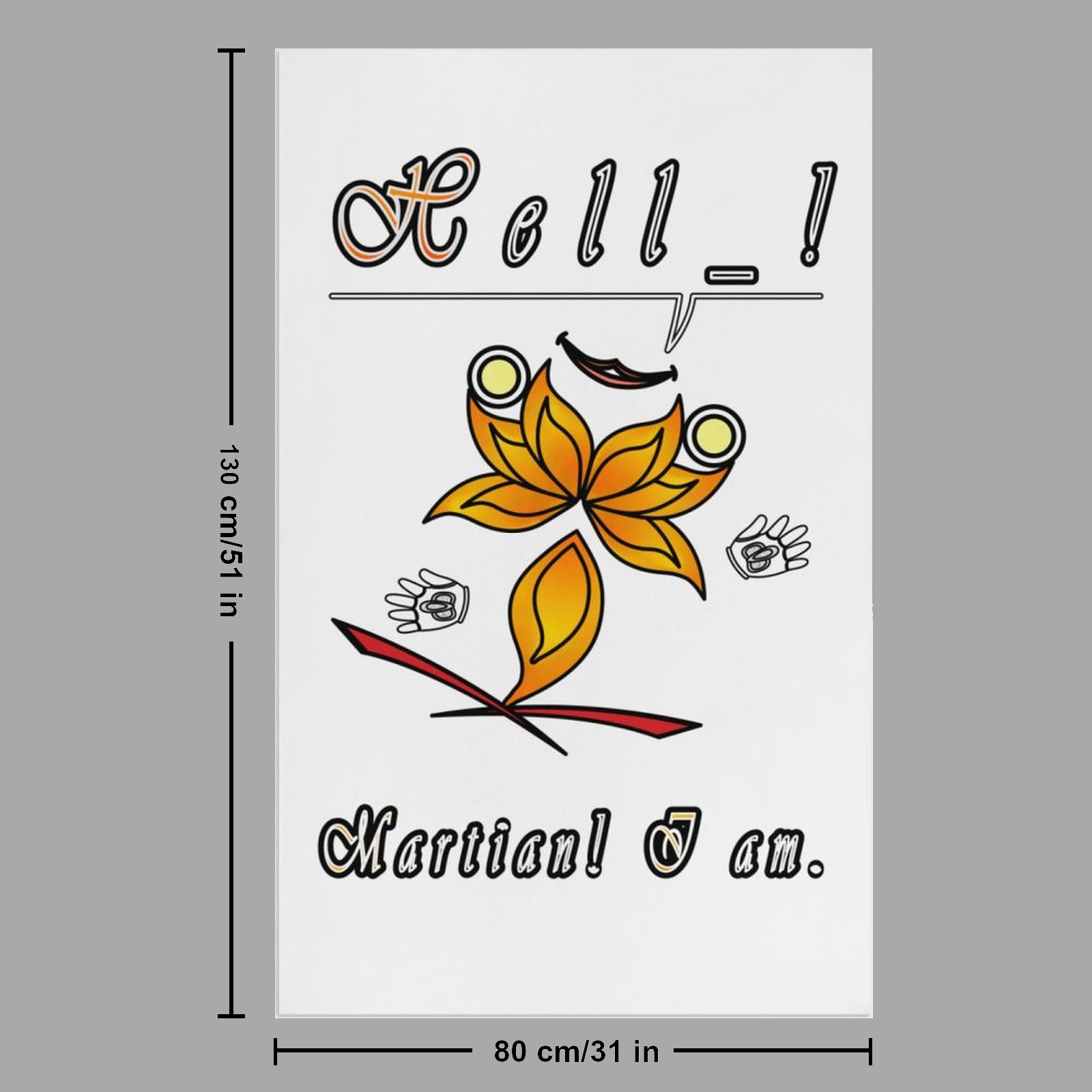 Beach Towel 130x80cm white 255255255 Hello Martian - Image 3