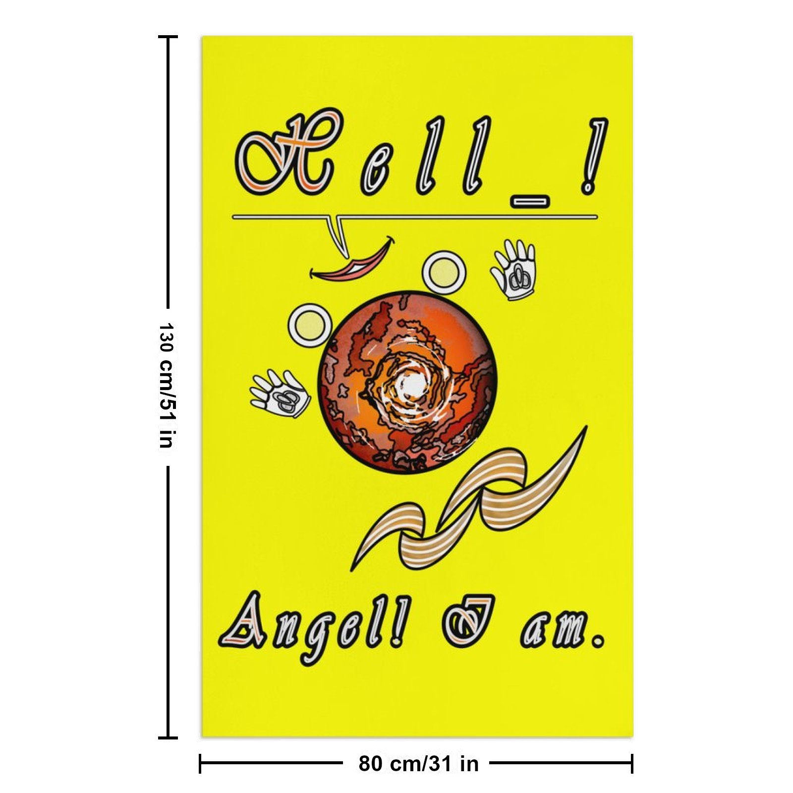 Beach Towel 130x80cm yellow 255255000 Hello Angel - Image 3