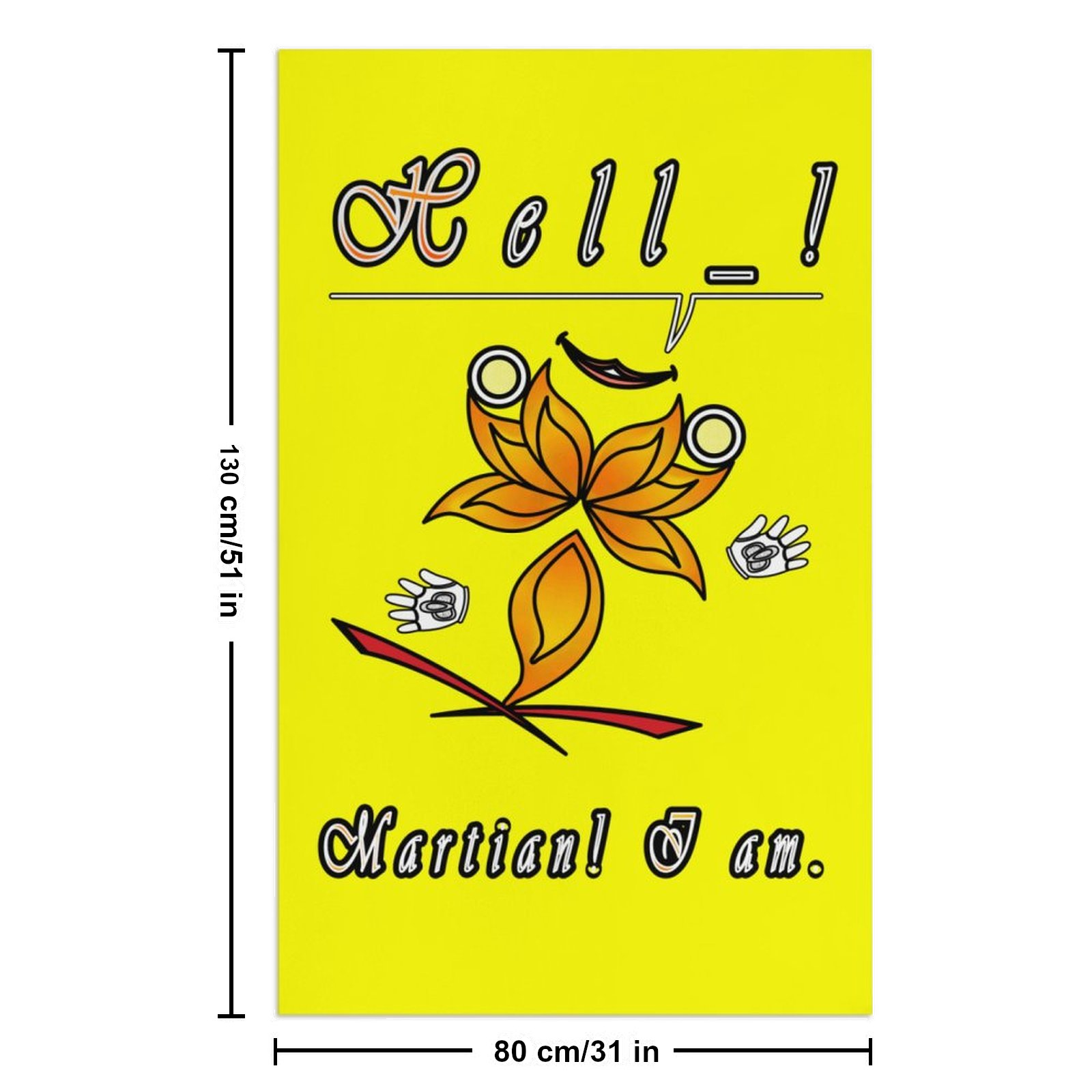 Beach Towel 130x80cm yellow 255255000 Hello Martian - Image 3