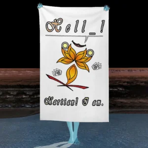 Beach Towel 130x80cm white 255255255 Hello Martian