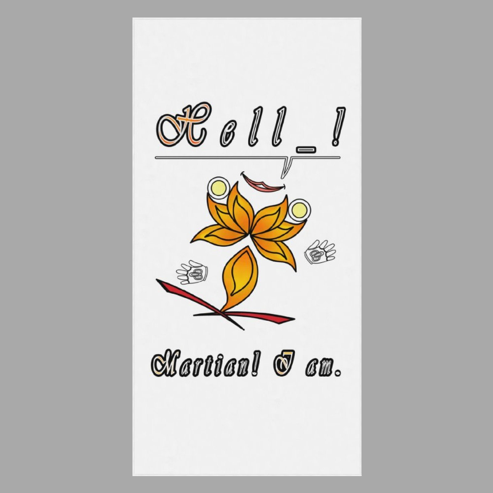 Beach Towel 160x80cm white 255255255 Hello Martian - Image 3