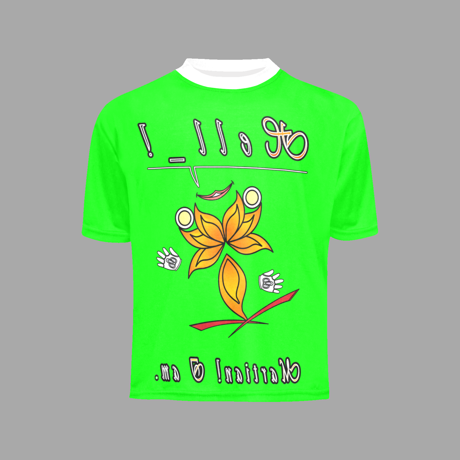 Little boy's crew neck T-shirt green 000255000 Hello Martian - Image 3