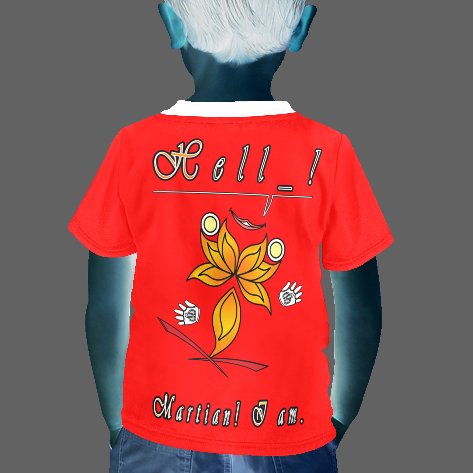 Little boy's crew neck T-shirt red 255000000 Hello Martian - Image 2