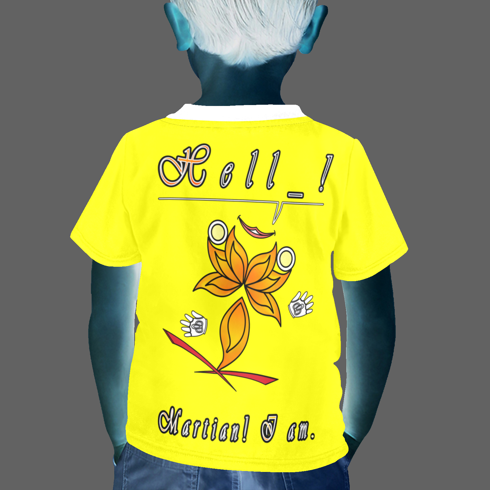Little boy's crew neck T-shirt yellow 255255000 Hello Martian - Image 2