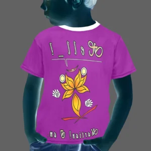 Little boy's crew neck T-shirt purple 128000128 Hello Martian