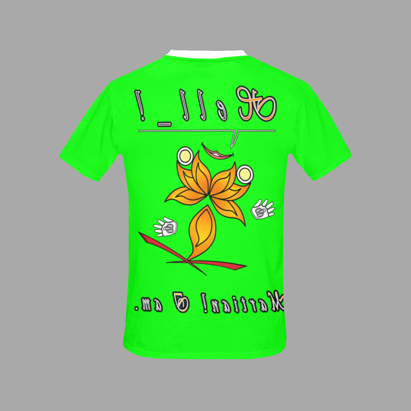 Men's Crew Neck T-Shirt green 000255000 Hello Martian - Image 4