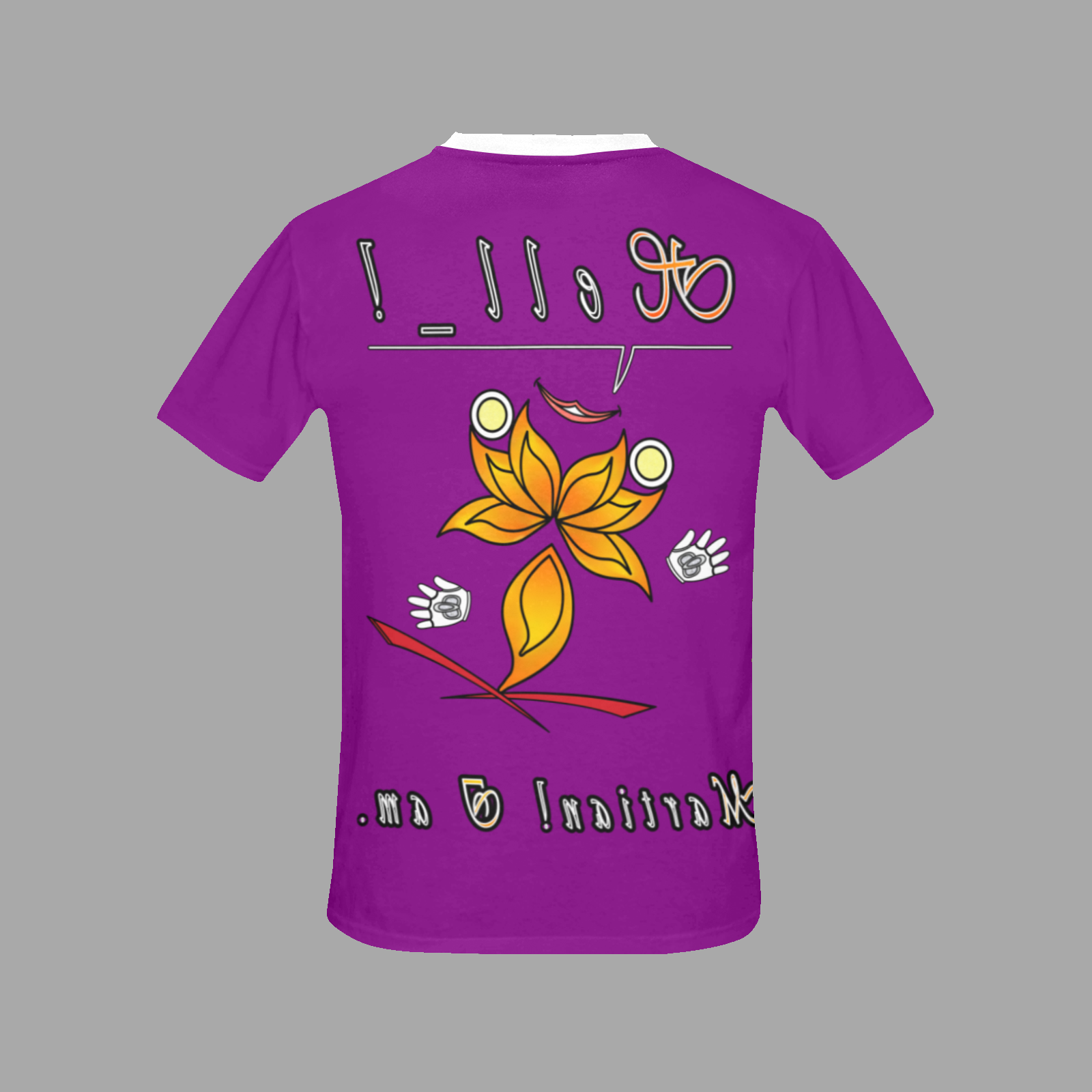 Men's Crew Neck T-Shirt purple 128000128 Hello Martian - Image 4