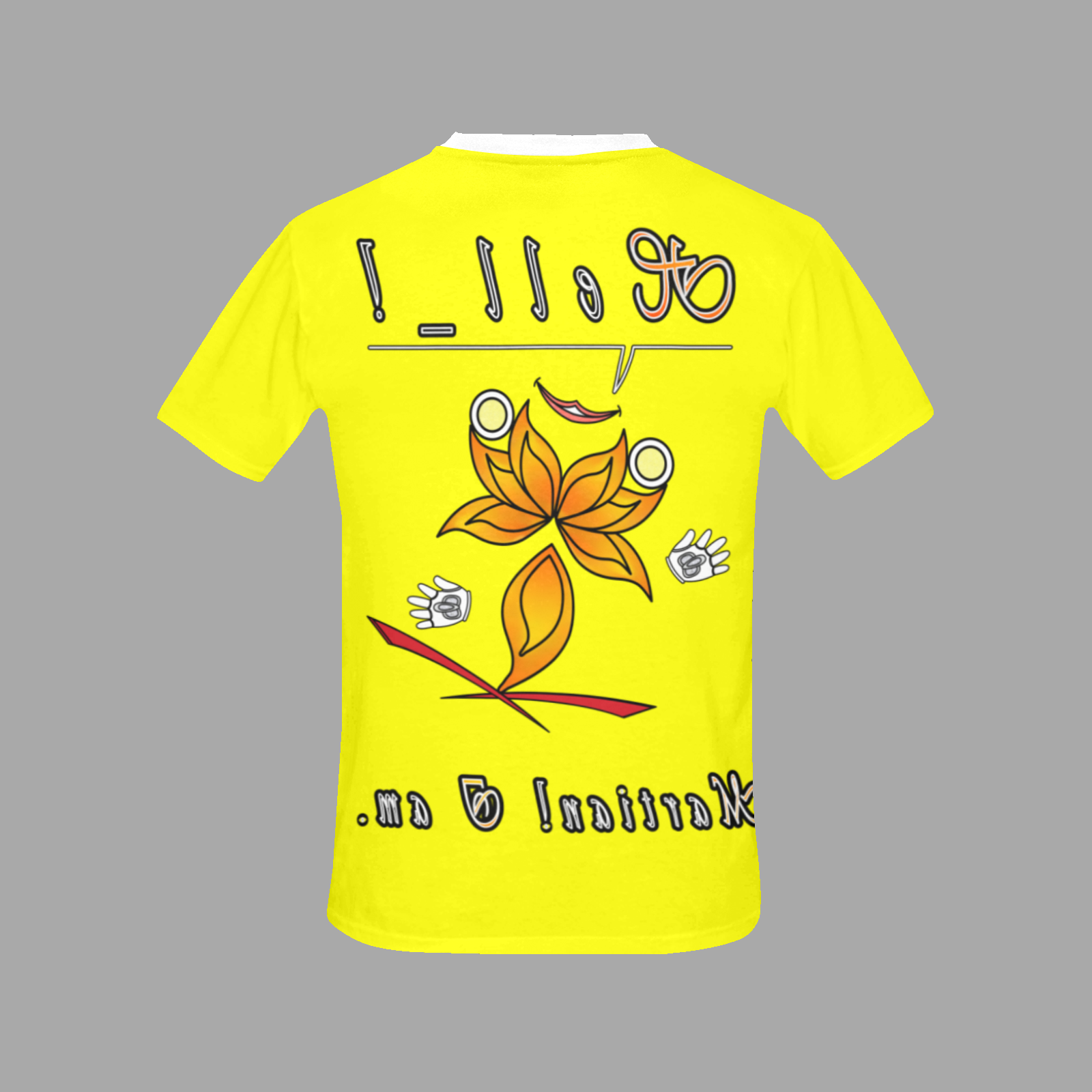 Men's Crew Neck T-Shirt yellow 255255000 Hello Martian - Image 4