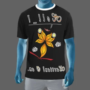 Men's Crew Neck T-Shirt black 000000000 Hello Martian