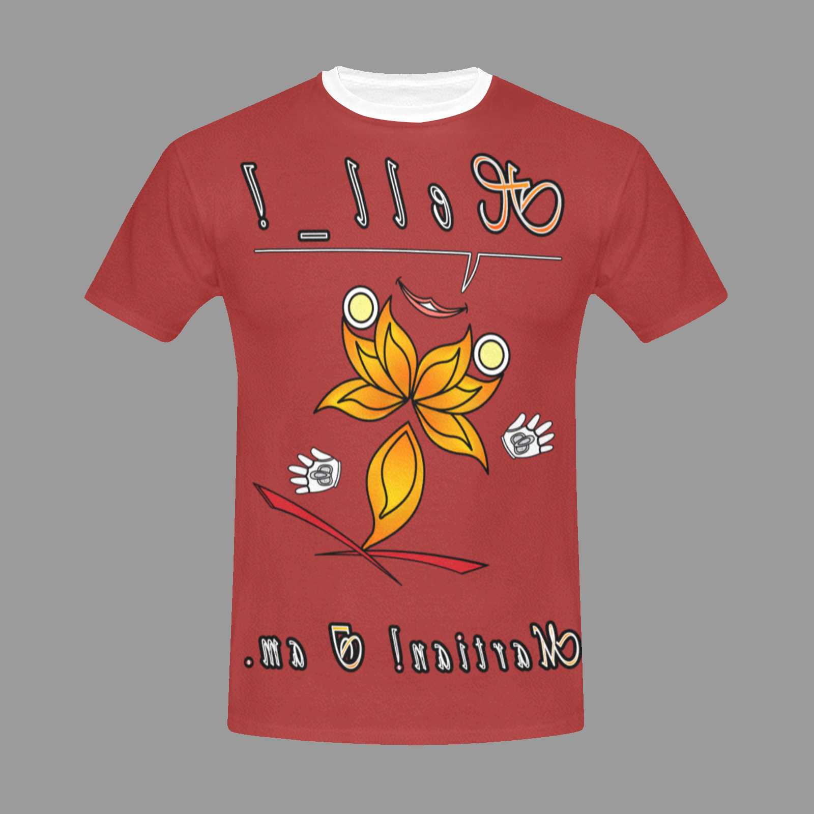 Men's Crew Neck T-Shirt brown 165042042 Hello Martian - Image 3