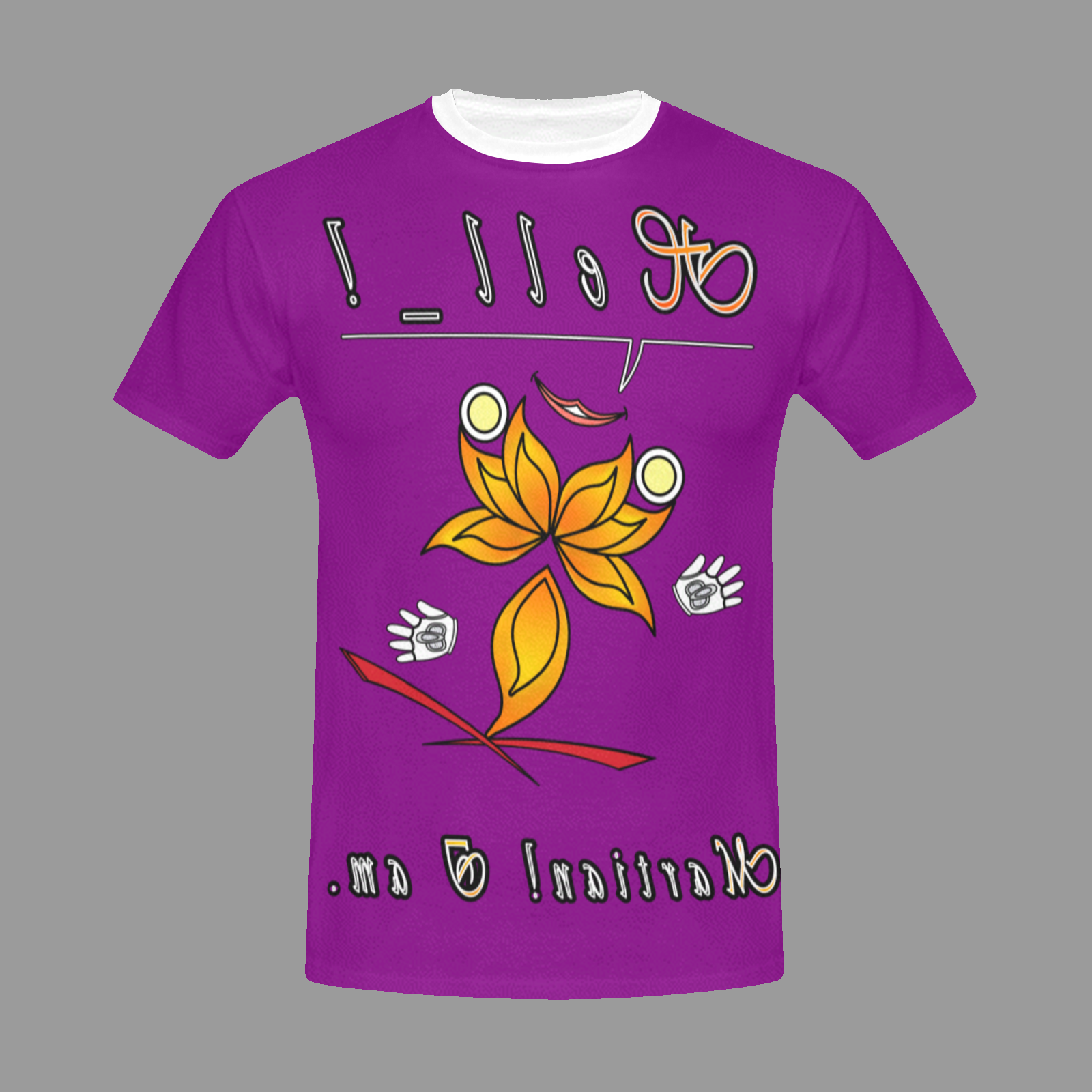 Men's Crew Neck T-Shirt purple 128000128 Hello Martian - Image 3