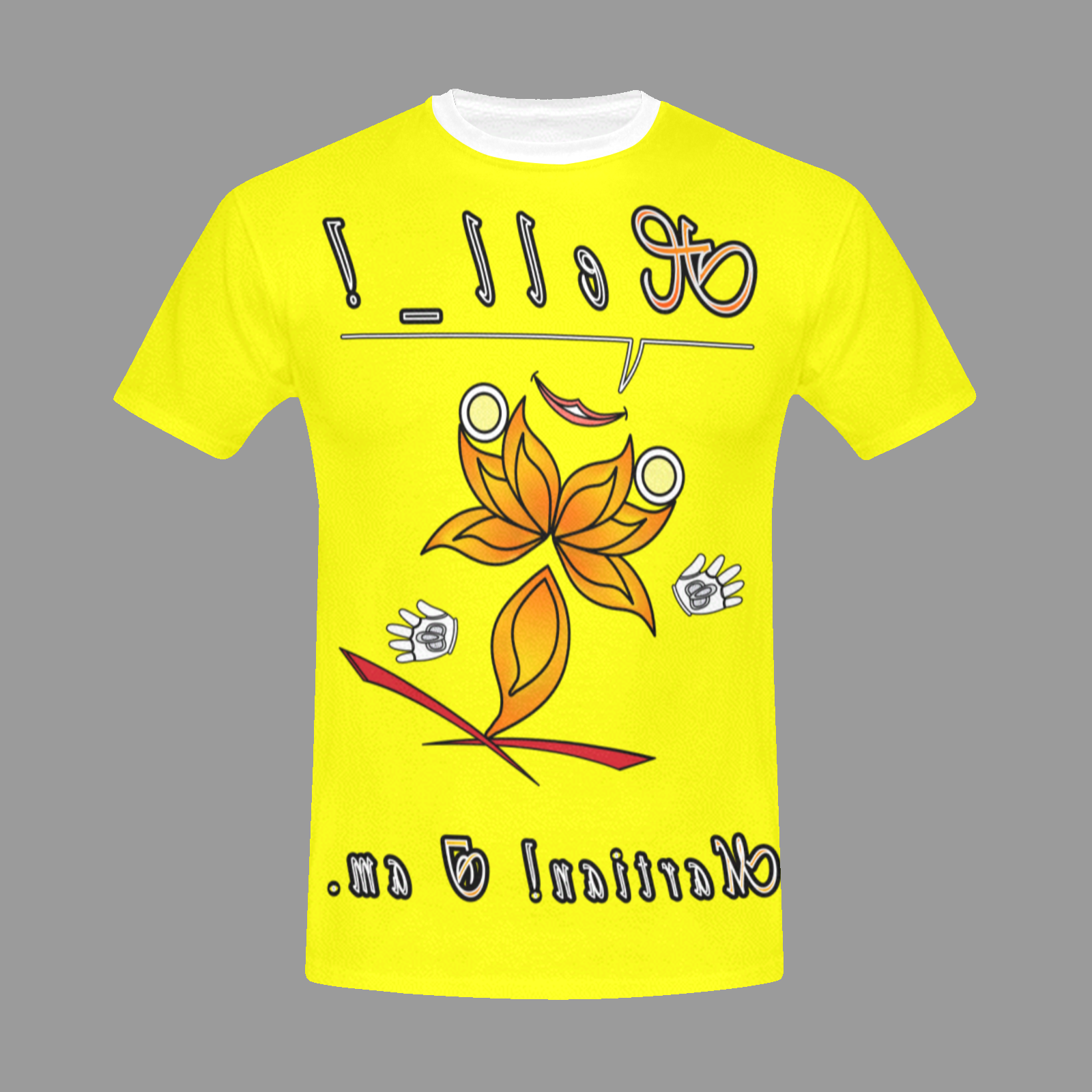 Men's Crew Neck T-Shirt yellow 255255000 Hello Martian - Image 3