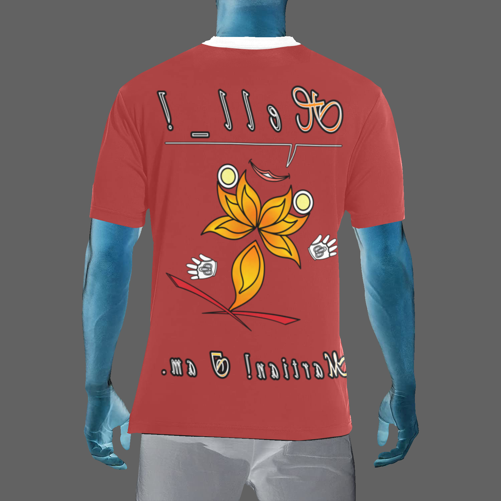 Men's Crew Neck T-Shirt brown 165042042 Hello Martian - Image 2