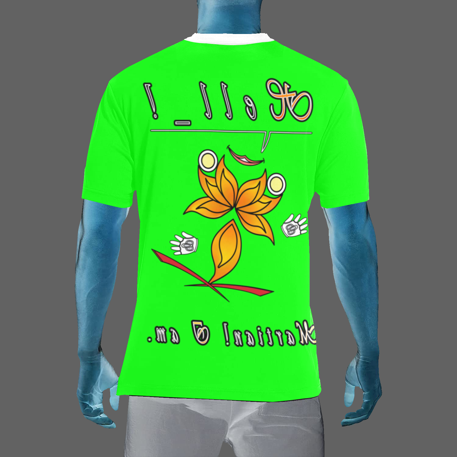 Men's Crew Neck T-Shirt green 000255000 Hello Martian - Image 2