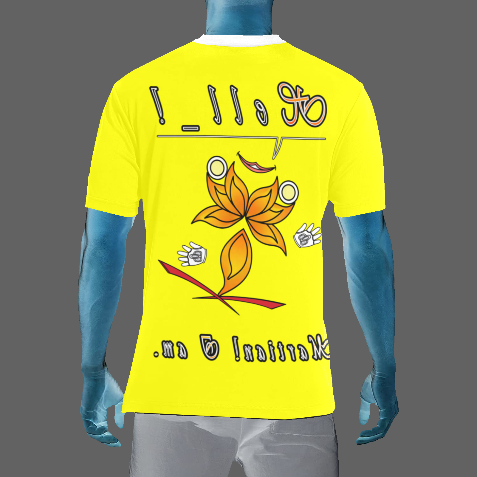 Men's Crew Neck T-Shirt yellow 255255000 Hello Martian - Image 2