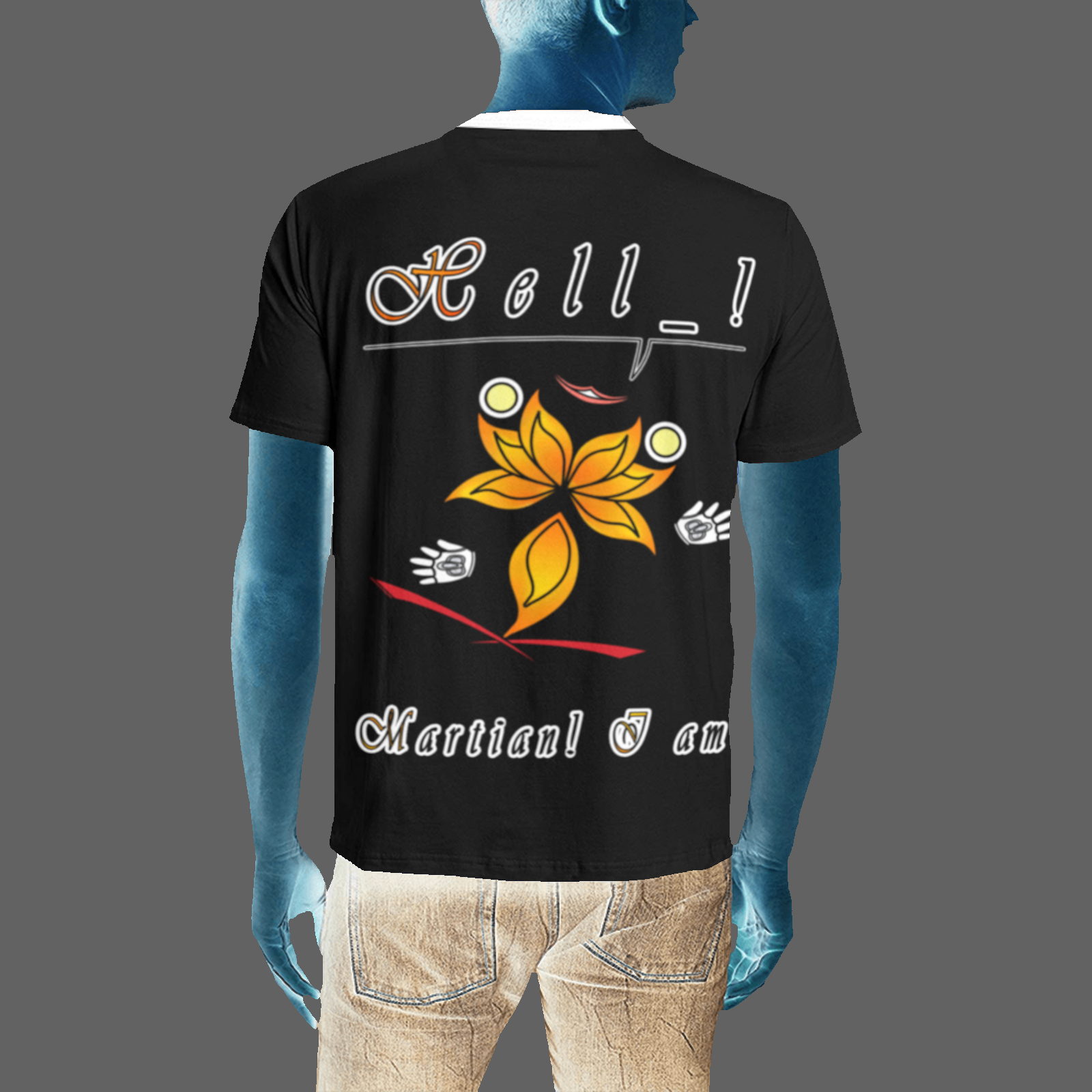 Men's T-shirt black 000000000 Hello Martian - Image 2