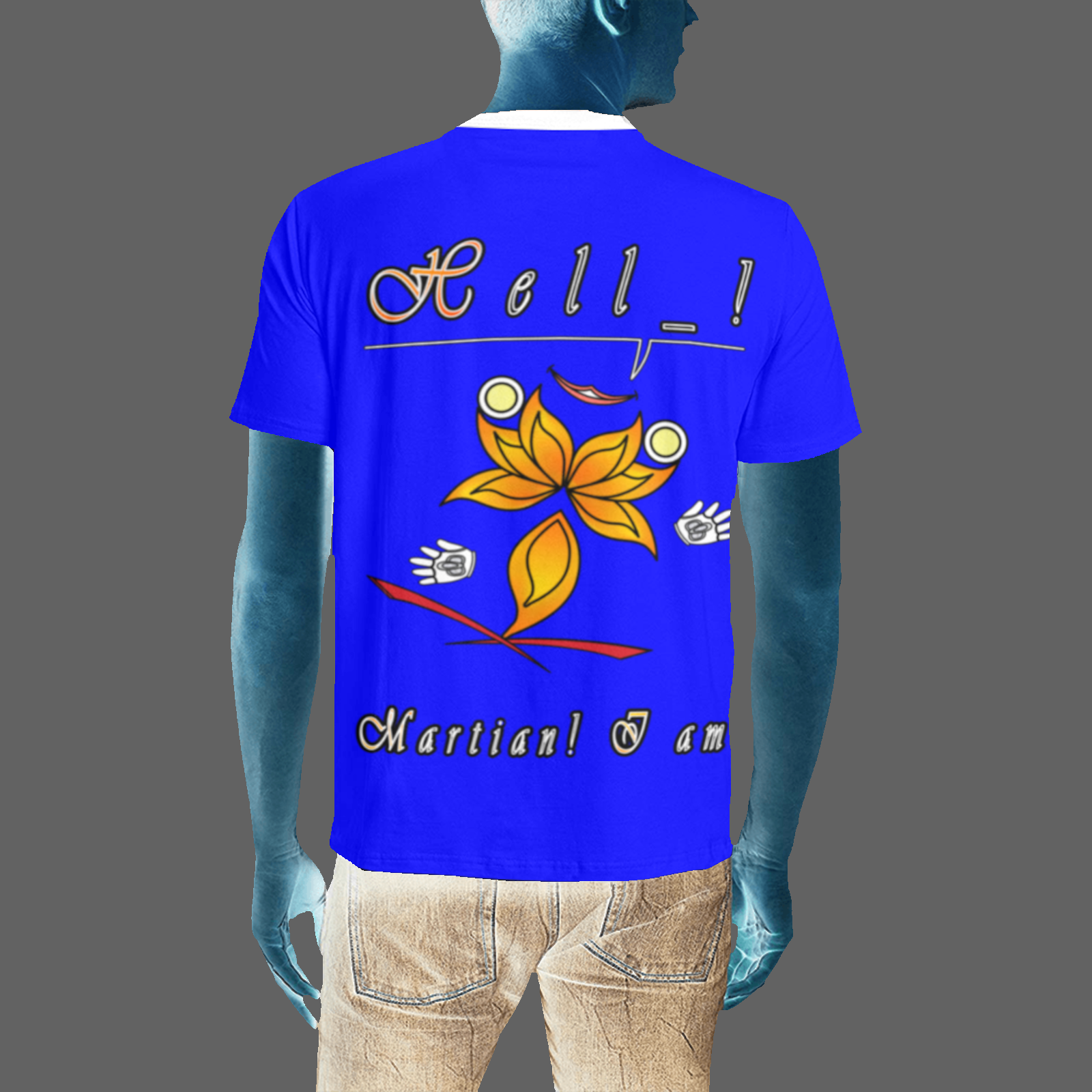Men's T-shirt blue 000000255 Hello Martian - Image 2