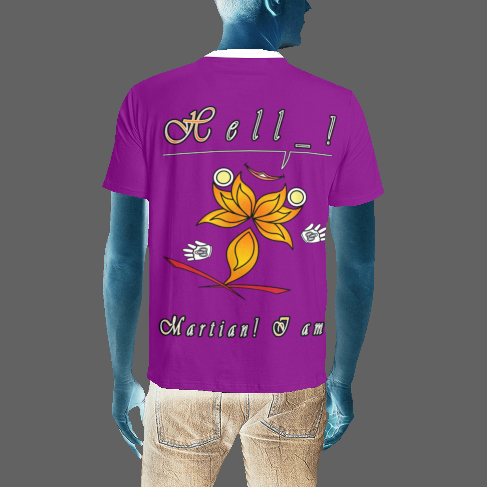 Men's T-shirt purple 128000128 Hello Martian - Image 2