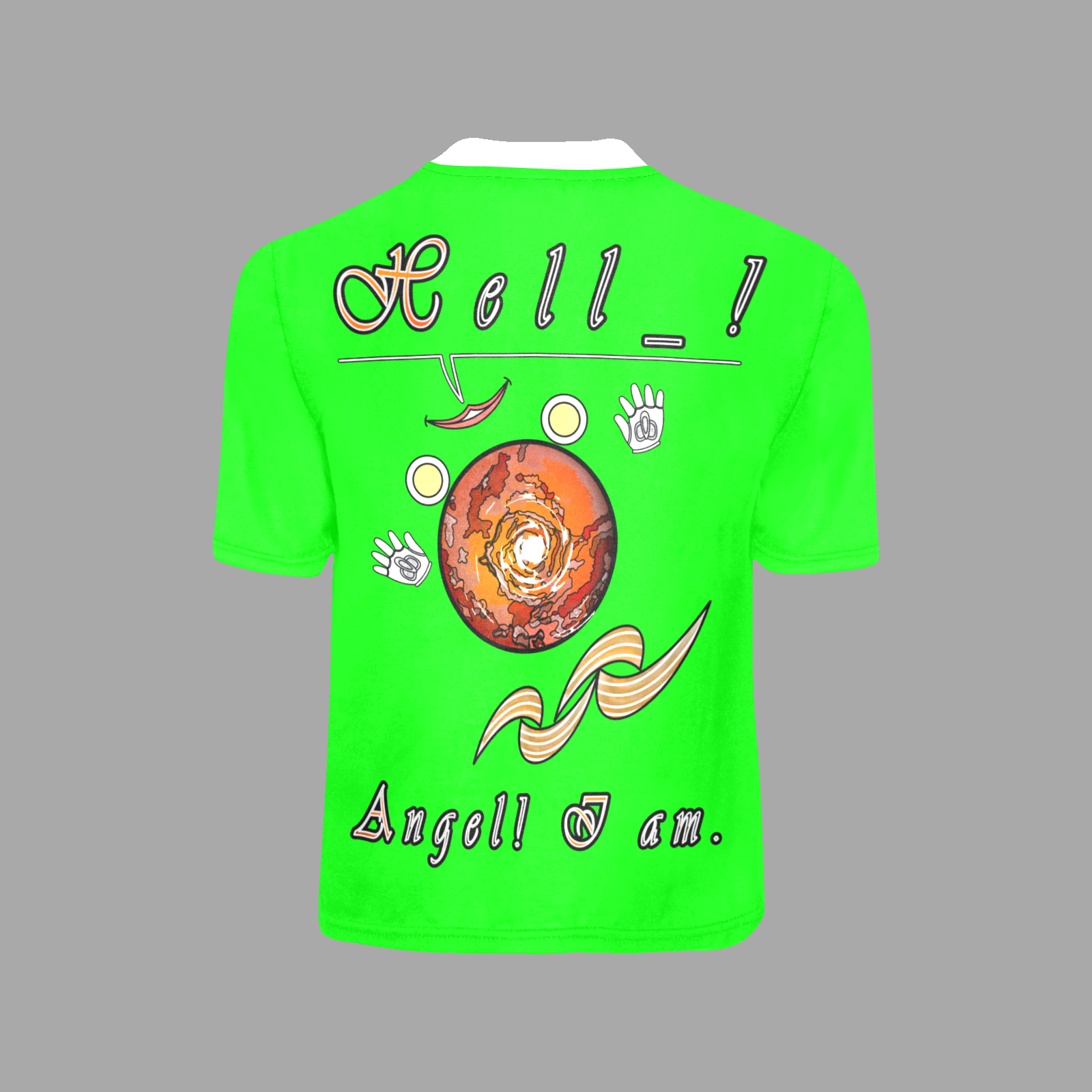 Teens girls' crew neck T-shirt green 000255000 Hello Angel - Image 4